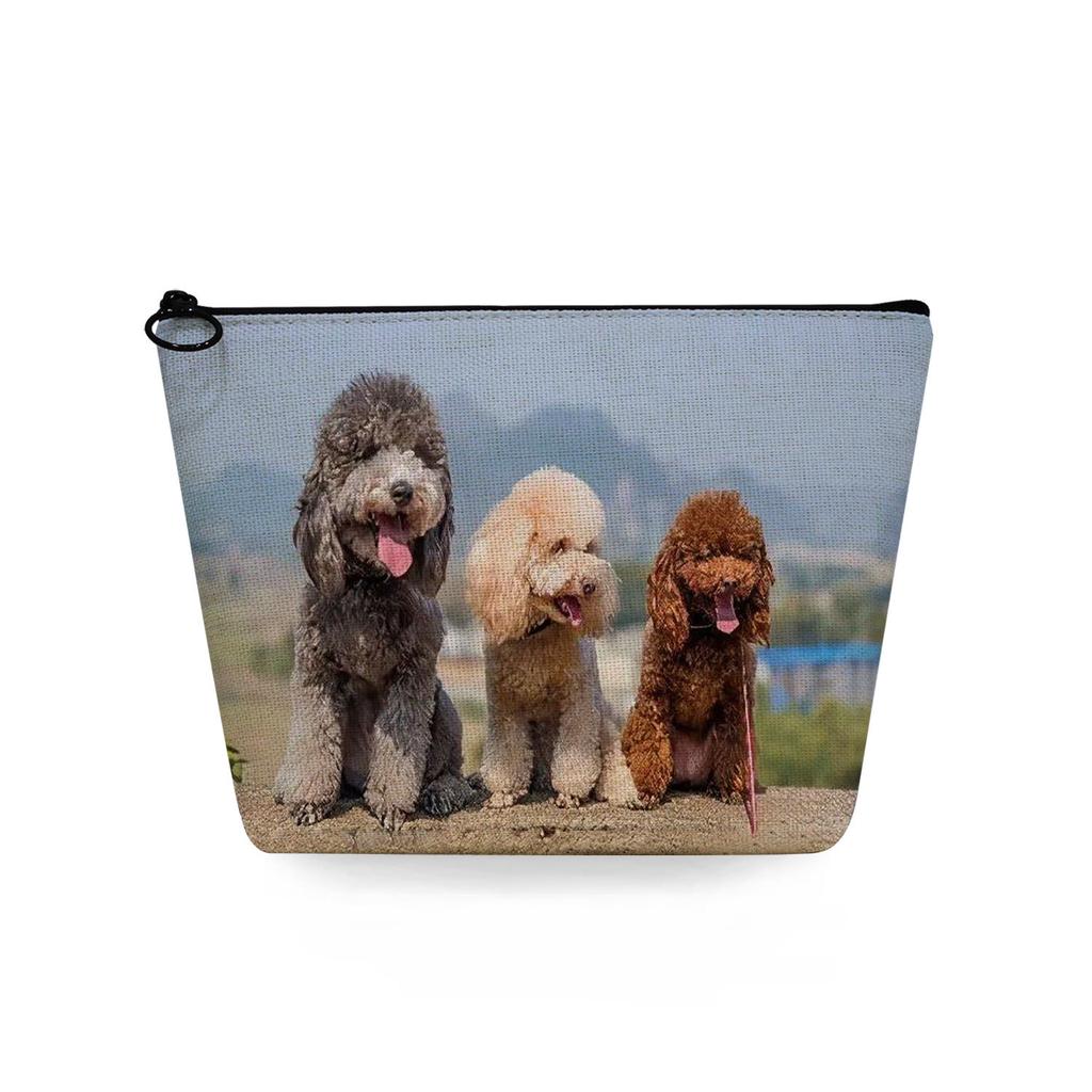 Women Dog Print Cosmetic Bag Toiletries Organize Travel Storage Case 6783
