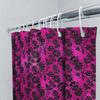 Luxury Bathroom Decor: Damask Print Shower Curtain in Black Pink with Floral Design Waterproof Fabric for Home Bath Decorations