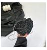 Chic City Style Heart-shaped Spider Web Shoulder Bag With Car Line Decoration Soft Pu Material