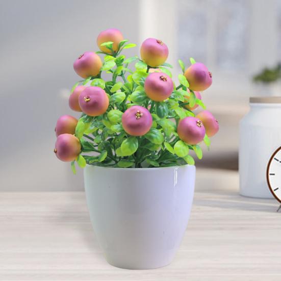 Artificial Potted Plants Realistic Fake Mini Fruits Tree Home Office Table Centerpiece