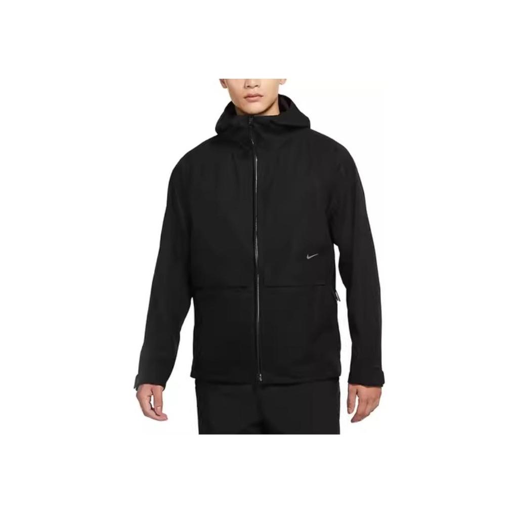 Nike Solid Color Stand Collar Hooded Jacket Men Jackets Black DQ6641-010