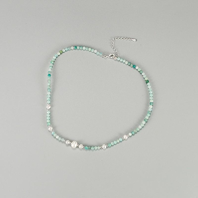 

Korean Freshwater Pearl Necklace Baroque Pearl Tianhe Stone Necklace INS Sweet Beaded Collarbone Chain