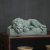 Čína Maska Pan Dragon Sloup Dekorativní socha Zelený pískovcový kámen Sochařství Domov Obývací pokoj, Místnost Kancelář Feng Shui Socha