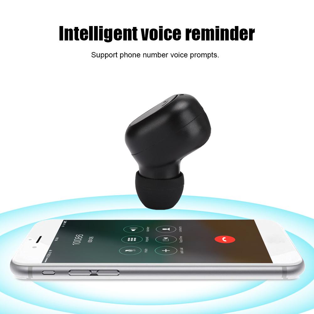 M8 Intelligent Voice Reminder Cordless Bluetooth Sports Headset with 1200 MAh Charging Box