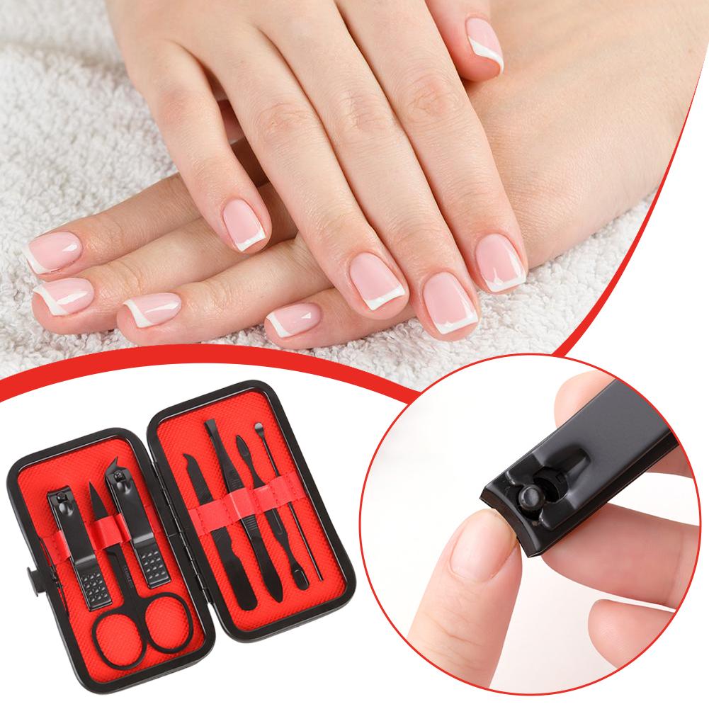 Stainless Steel Nail Clippers Set Scissores Tweezer Ear Pick Multi-Function Daily Hand Foot Care Tools Set 3 Colors