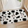 Cow Print Flannel Mat Non-Slip Absorbent Rug for Bedroom Bathroom Kitchen Home Decor Gift