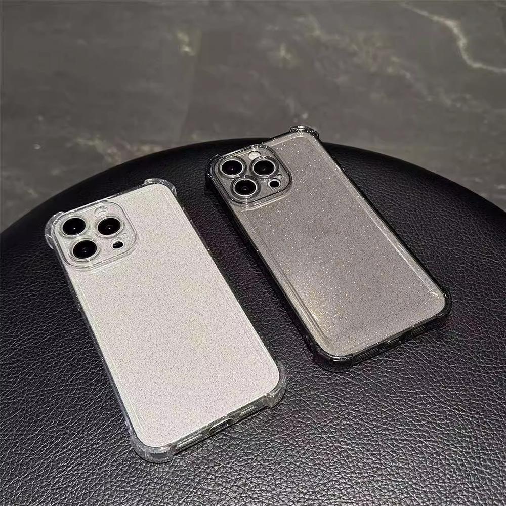 Luxury Glitter Transparent Phone Case For iPhone 17 11 12 13 14 15 16 Pro Max 17 Air Soft Shockproof Silicone Clear Bumper Cover