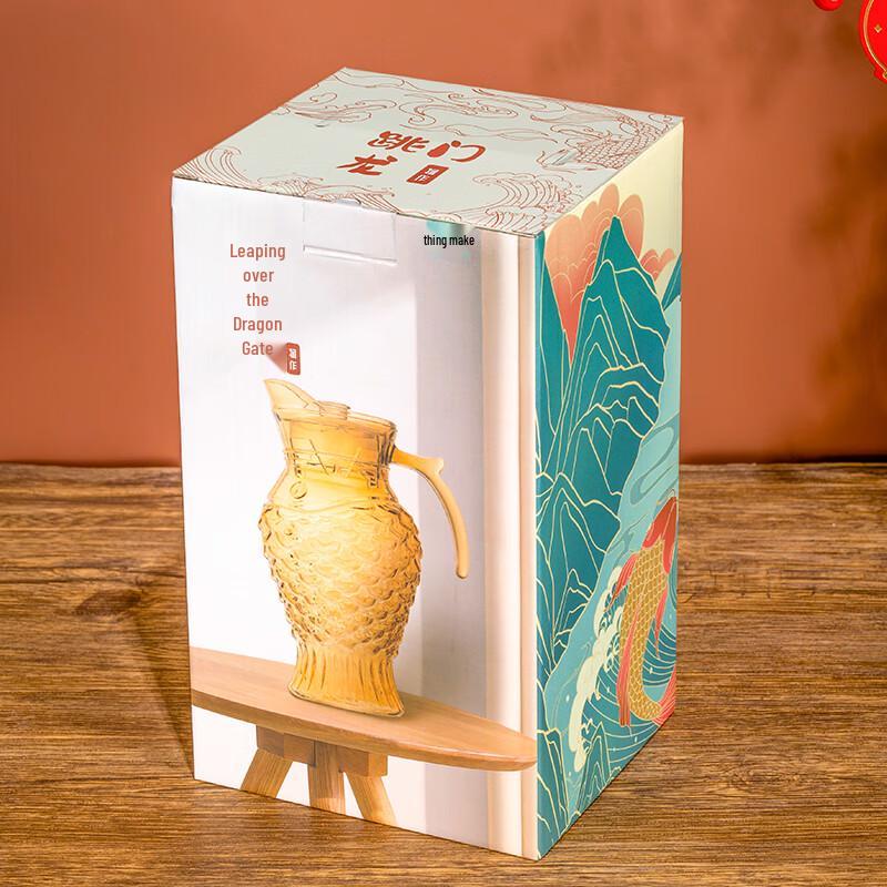 Dragon Gate Fish Glass Water Pitcher Set