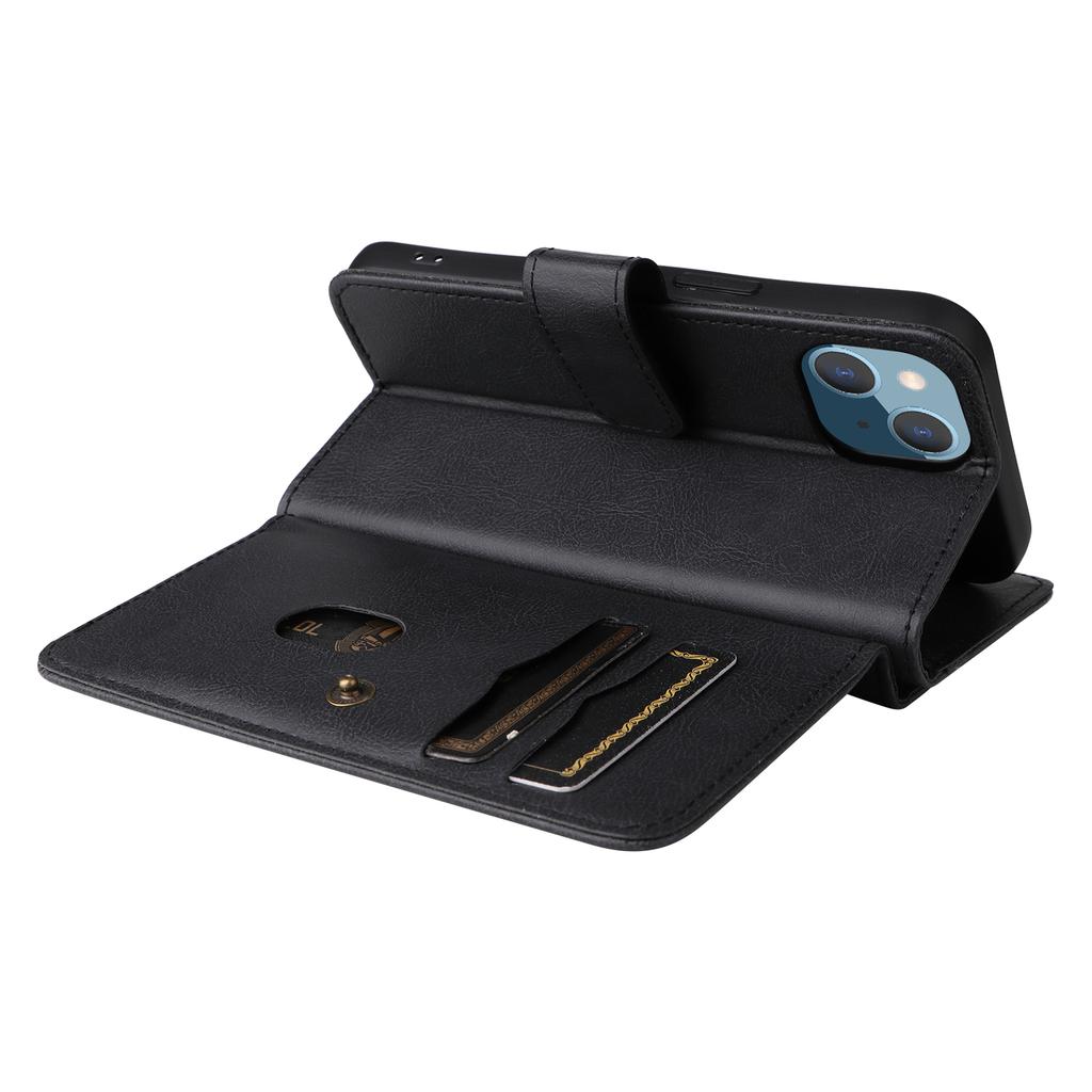 For iPhone 15 Leather Case with 10 Card Holder Phone Cover Stand