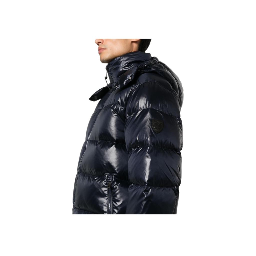 Polo Ralph Lauren Quilted Detachable Hooded Stand Collar Two-Way Front Zipper Long Sleeve Down Jacket Men Outerwear Navy-Blue 710907552-001