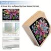 Flowers Diamond Painting Napkin Acrylic Rack Decor Diamond Painting Napkin Holder Ornament 5D DIY Diamond Art Paper Storage Rack