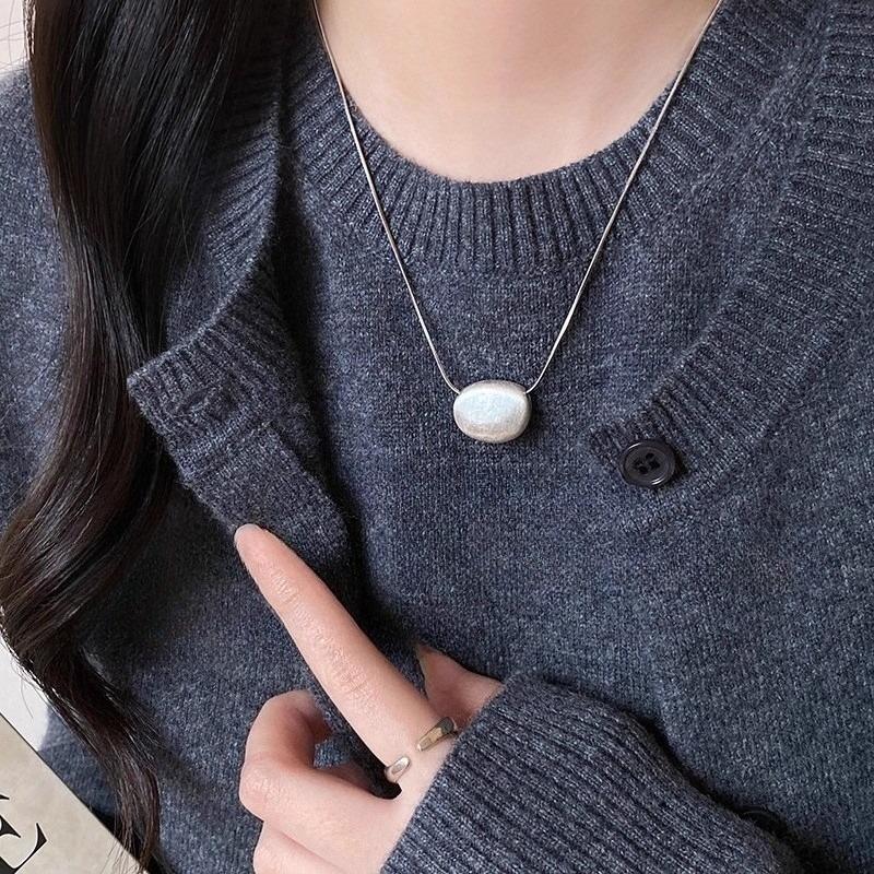 Minimalist Water Drop Pendant Necklace Sweater Chain