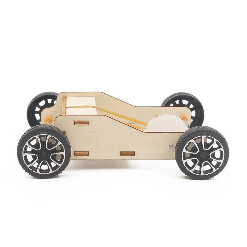 

Children s Diy Rubber Band Powered Car Material Pack Educational Physics Science Toy