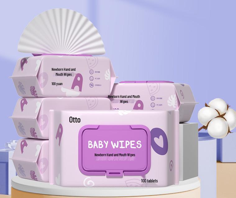 Baby Hand & Mouth Wipes - Little Yellow Duck Pearl Texture, Disposable for Children.