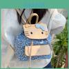 Hello Kitty Sweet Cat Double Strap Backpack With Faux Leather Accents And Zip Pocket For Casual Outings