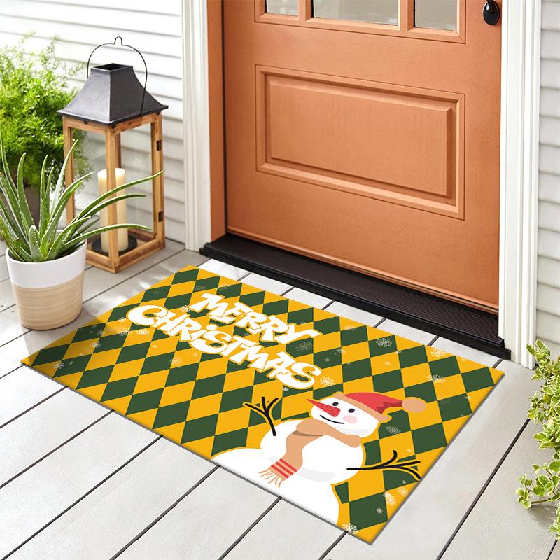 Christmas Crystal Velvet Door Mat: Dirt-Resistant, Easy-Care Entryway Foot Pad