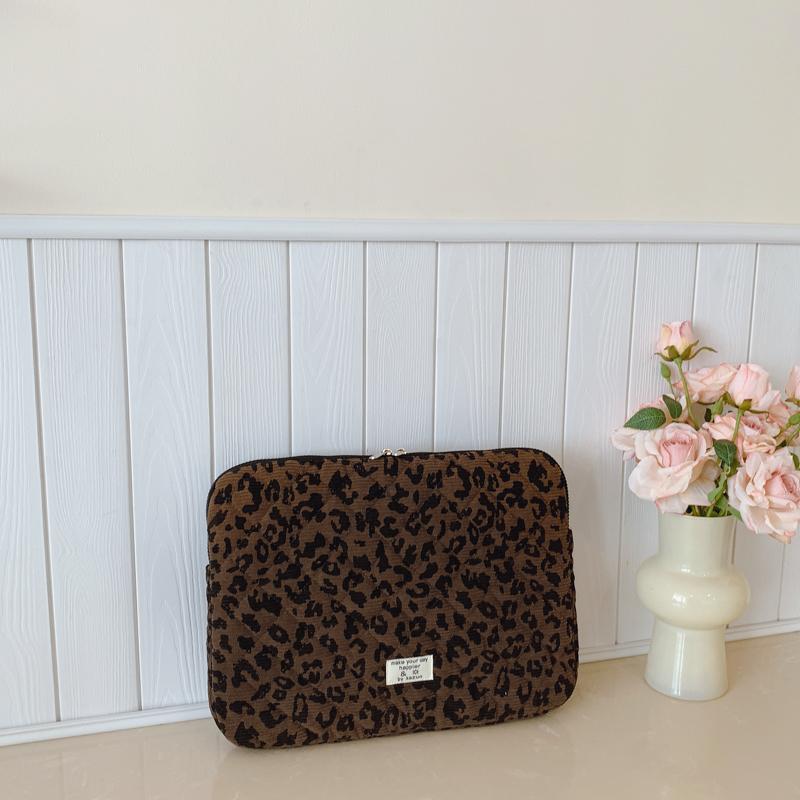 Leopard Print Portable Laptop Case Laptop Carrying Case Laptop Storage Bag for 11/13/15 Inch Laptops