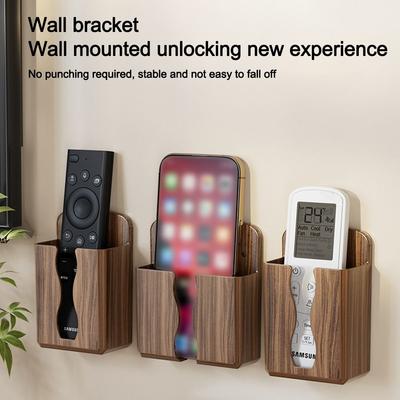 Durable Universal Remote Controller Holder Adhesive Wall Mounted Mobile Phone Charger Storage Rack TV Remote Control Storage Box