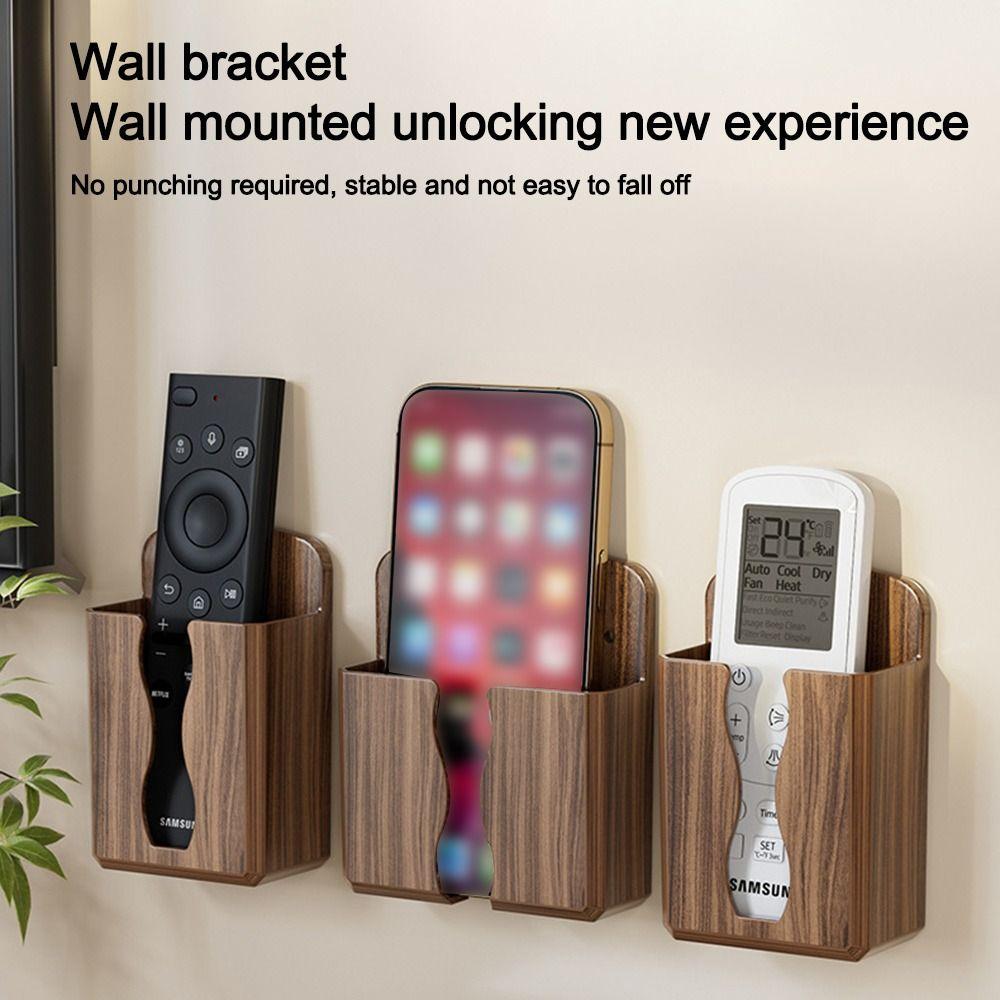 Durable Universal Remote Controller Holder Adhesive Wall Mounted Mobile Phone Charger Storage Rack TV Remote Control Storage Box