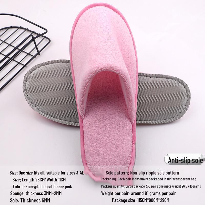 Portable Thick Cotton & Linen Disposable Slippers for Hotels, B&Bs, Guest Houses, and Travel