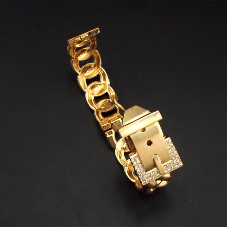 European & American Style Hollow Alloy Bracelet with White Rhinestones