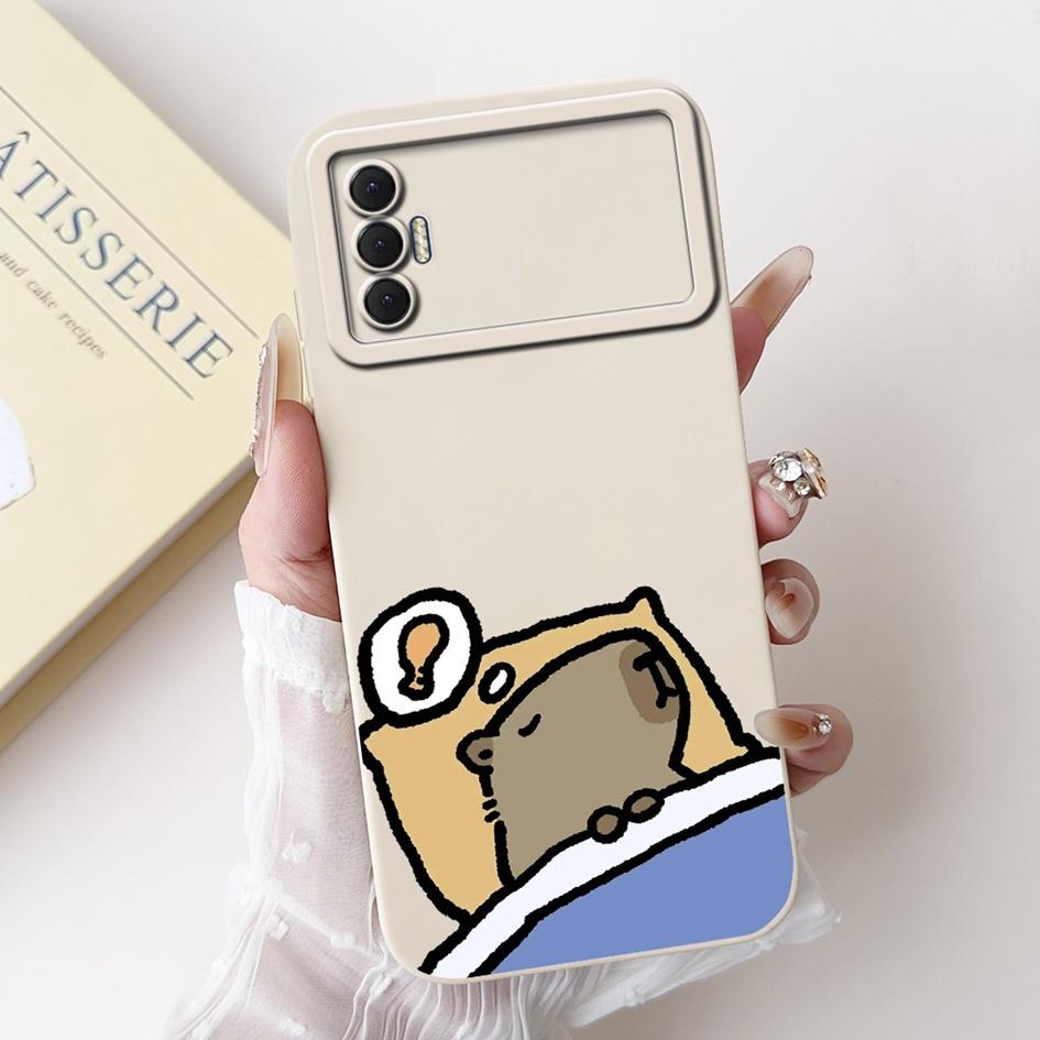 6.6" For Tecno Spark 8P 2021 Case Lovely Panda Cartoon Camera Protection Soft Matte Cover For Tecno Spark8P 8 P KG7H KG7n Bumper