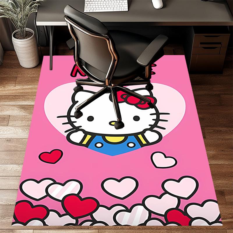 Custom HelloKitty Mat Personalized Name, Polyester Washable Indoor Entryway Rug, Gift for Christmas, Easter, Thanksgiving Day