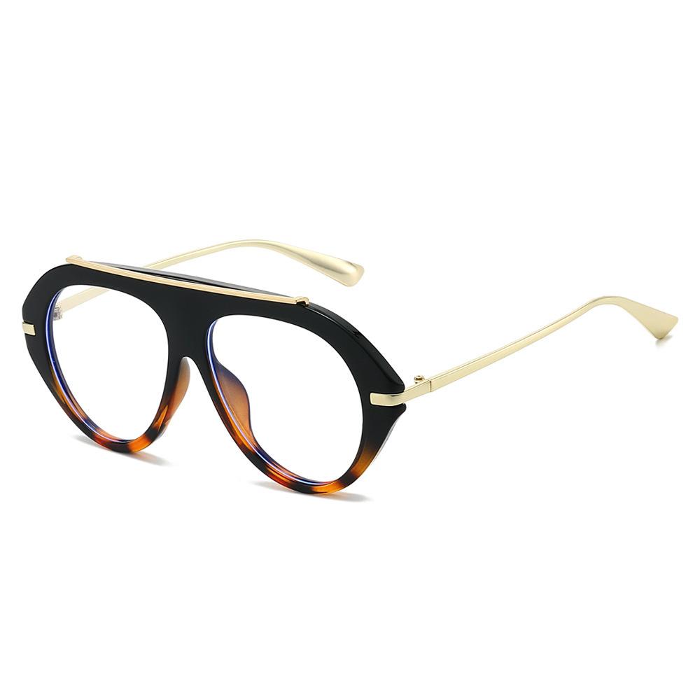 New European and American fashion pilot glasses frame versatile tide Internet celebrity big frame toad mirror retro
