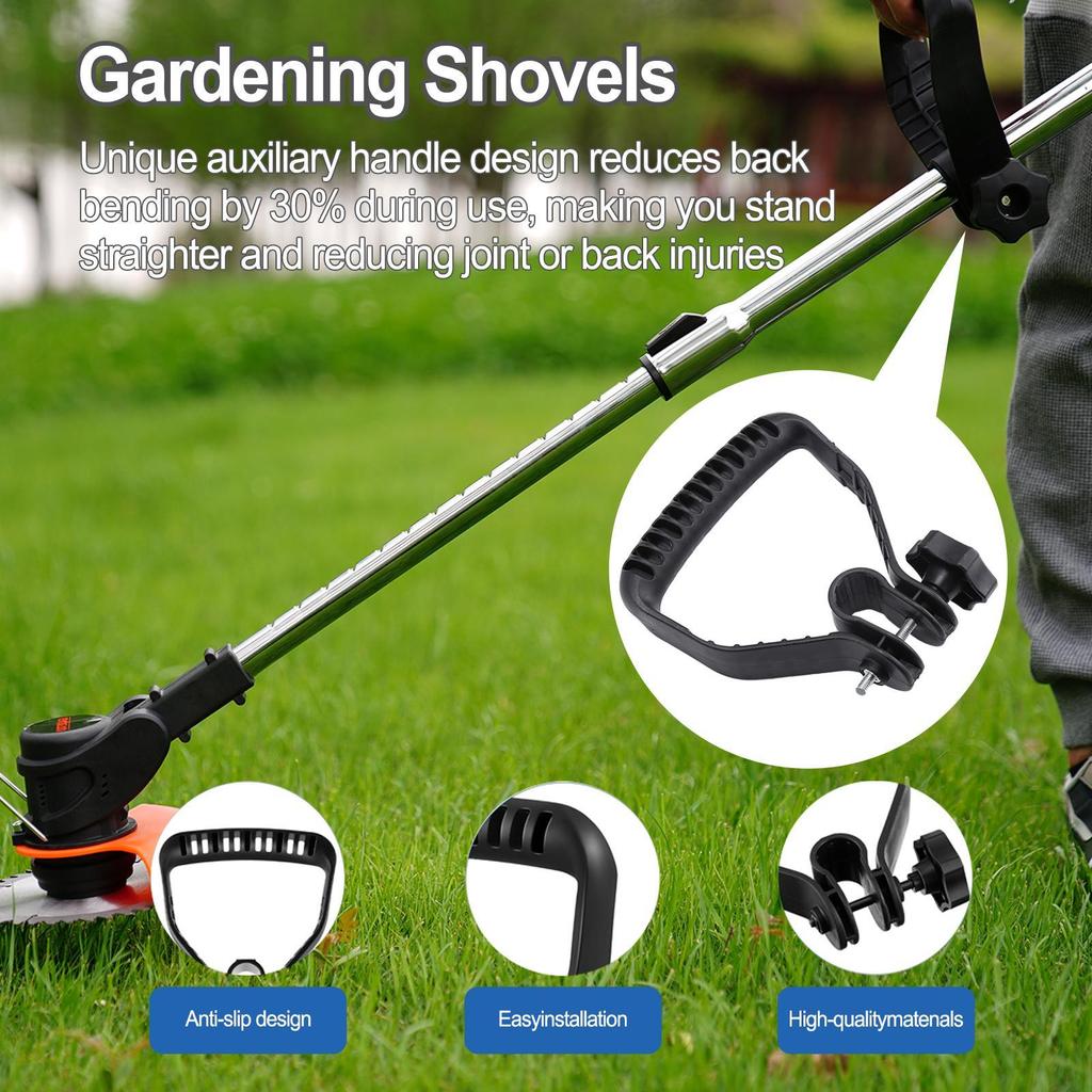 Metal D Grip Shovel Handle Replacement Universal Spade Handle with Quick Clamp for Snow Shovel Garden Rake Tool Repair Parts