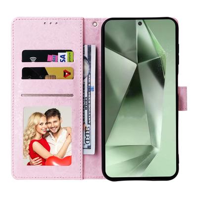 Pro Samsung Galaxy S24 FE Pouzdro s RFID blokováním Květinové kožené kryt na telefon