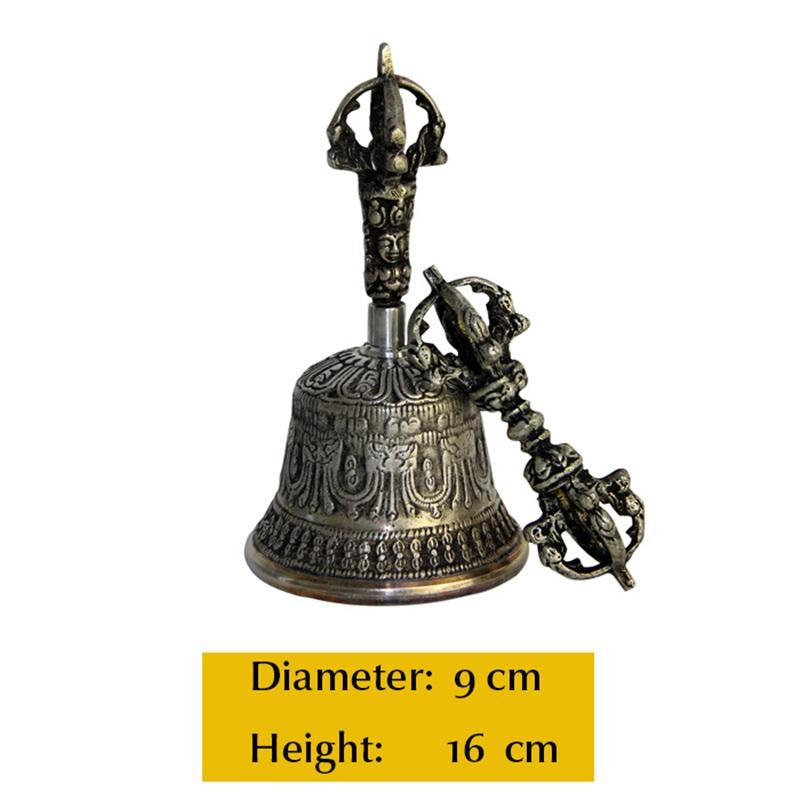 Tibetan Buddhist Meditation Bell and Dorje Set  Shiplies Extra Loud Multi-Purpose Hand Call Bell
