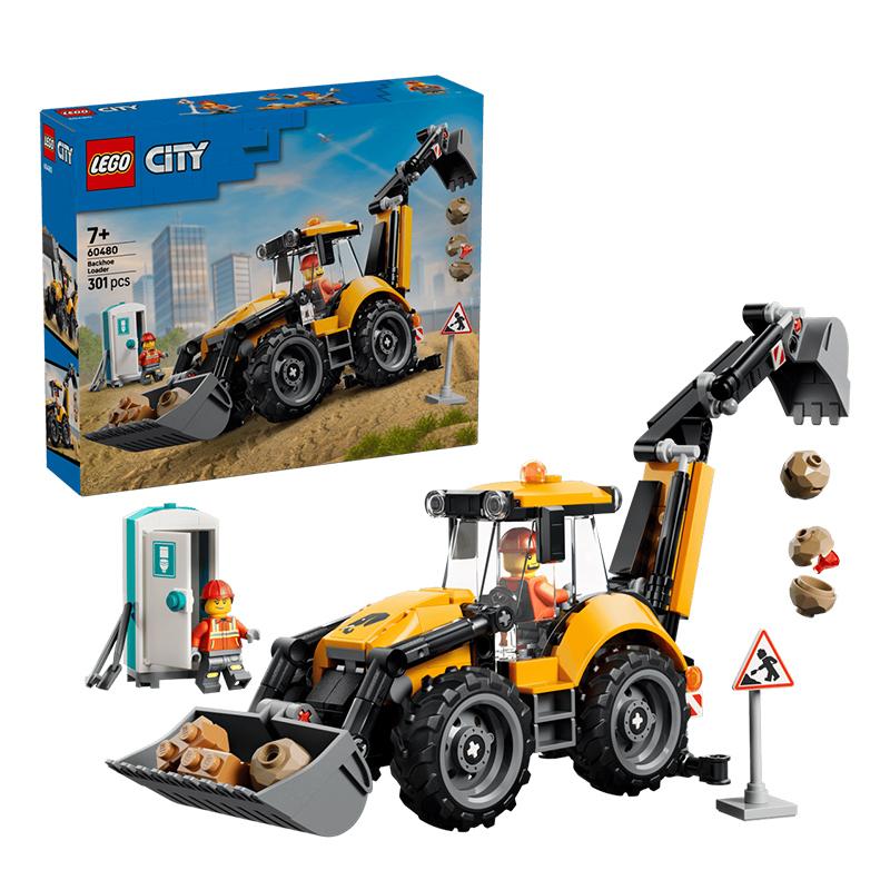 LEGO 60480 City Yellow Backhoe Loader