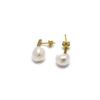 Boucles d'oreilles - LUXENTER - Nolshu - Argent 925 - Or jaune 18K - Perle blanche