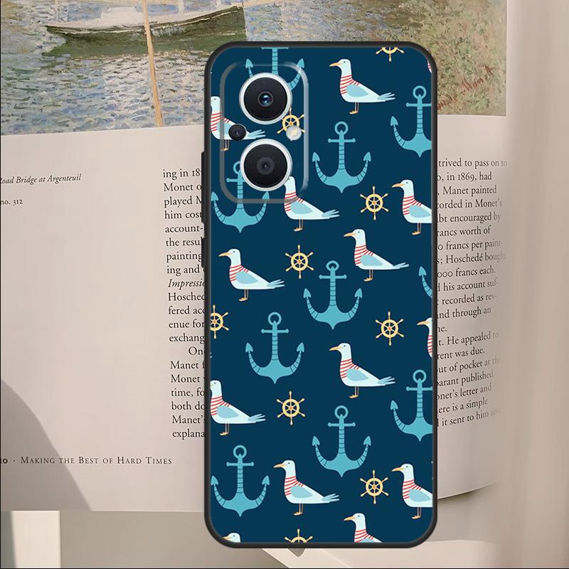

Nautical Seagull Pattern Cover For OPPO Reno 14F 11F 12F 13F 10 11 12 13 14 Pro 7 8 Lite OPPO Find X6 X8 X9 Pro Case OPPO Find X5