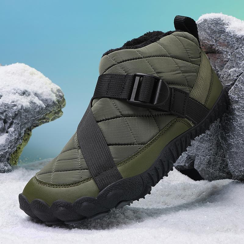 Non-slip snow boots men's winter thick-soled piled thickened warm cotton shoes new short Northeast cotton boots