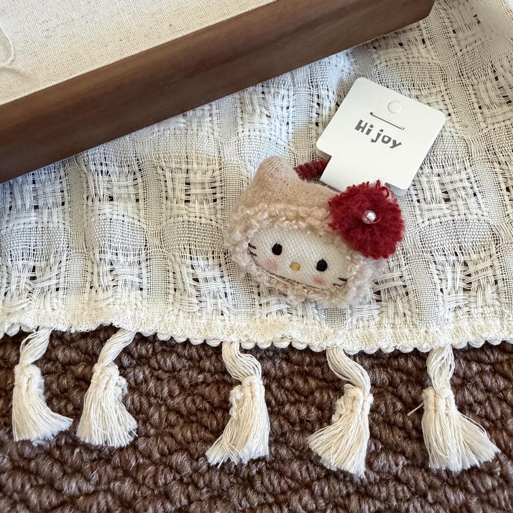 

Рождественские резинки для волос ручной работы с вышивкой красного оленя и кошки