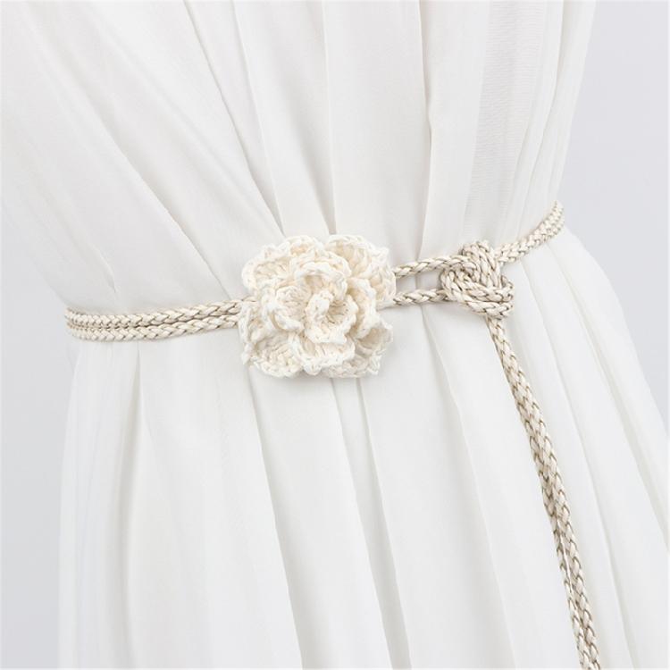 Stylish Handwoven Flower Selfknotted Waistband for Women Seeking Personalizing Retro Fashion Bohemian Waist Rope