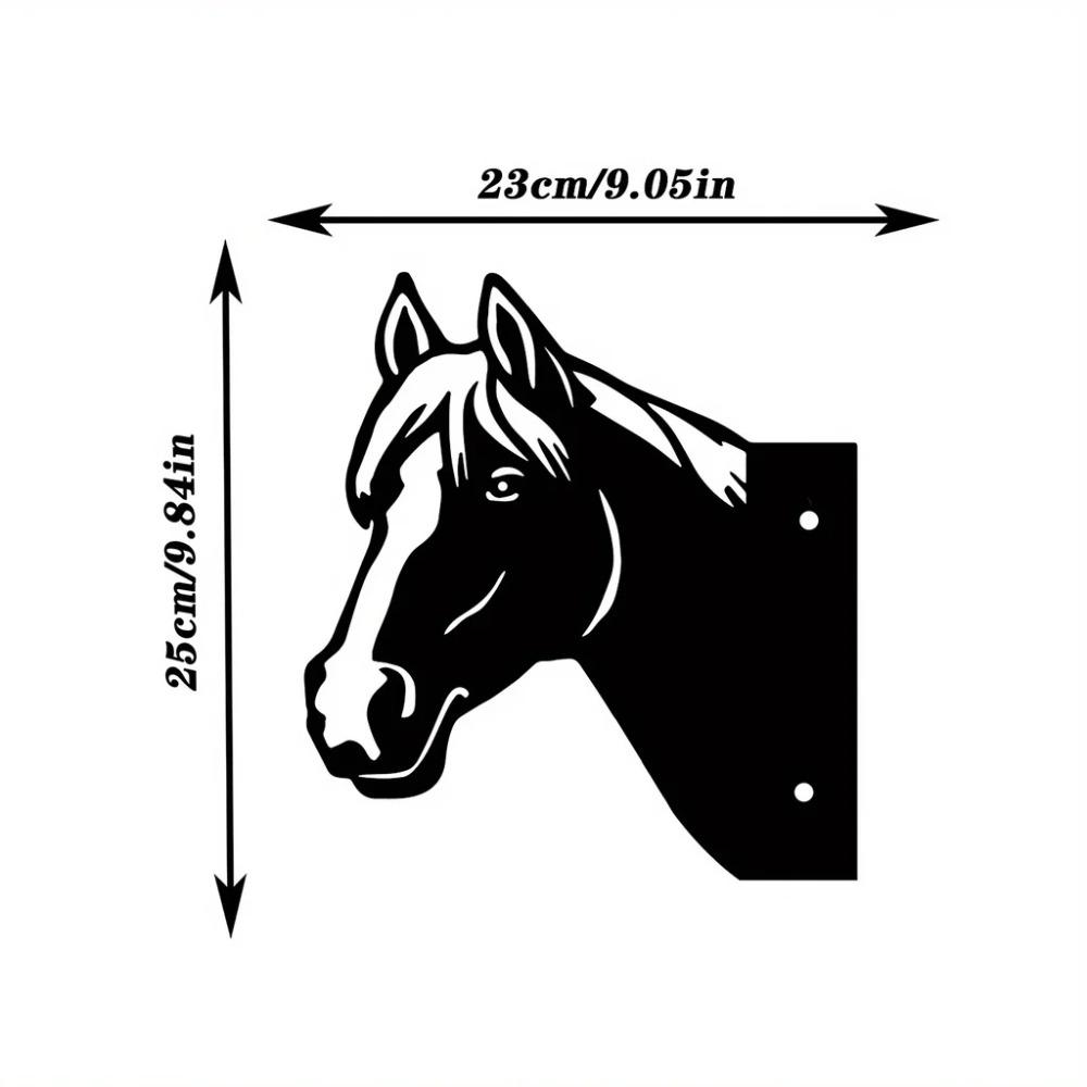 Kuta Sylwetka Żelazna Kształt Głowy Dobrze Ułożonego Konia Ozdoba Palik Ogrodowy - Idealna do Dekoracji Domu Pokoju Ściany