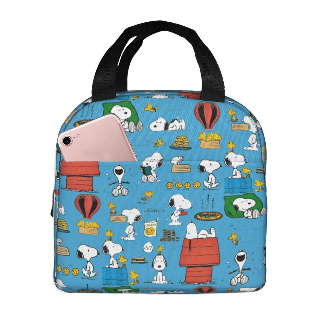 Custom S-Snoopies Portable Lunch Box Women Men Leakproof Manga Thermal Cooler Food Insulated Lunch Bag Office Work