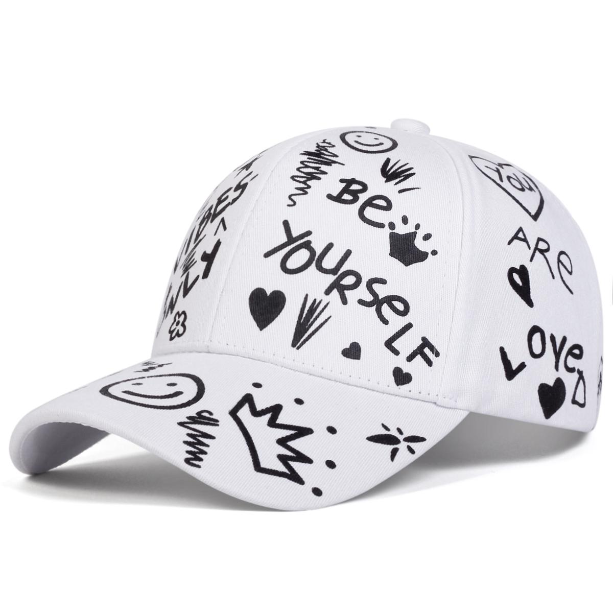 

Unisex Smiling Face Graffiti Print Baseball Caps Spring Autumn Outdoor Adjustable Casual Hats Sunscreen Hat