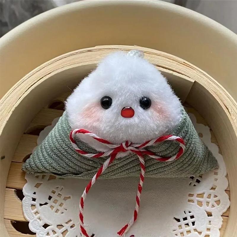 

Плюшевая кукла ручной работы DIY «Рисовый пельмень», самодельный набор материалов, маленький кулон, подарок на Фестиваль лодок-драконов, пищащая куколка 10cm