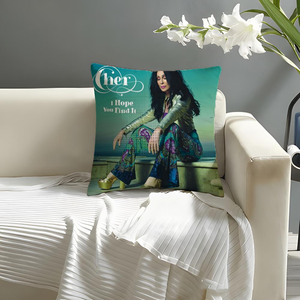 Cute CcherS cool Pillow Case Natural Linen Organic Fabric DoubleSided Printing Sofa Home Decor Cushion Cover