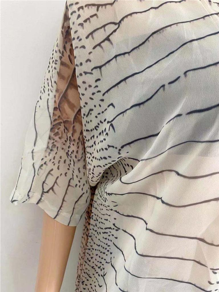 2026 Summer Plus Size Beach Chiffon Cardigan for Women - Printed, Sun Protection, Loose Fit for Vacation