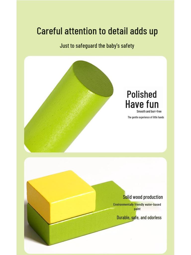 Colored Wooden Blocks - Educational Assembling Toy for Toddlers