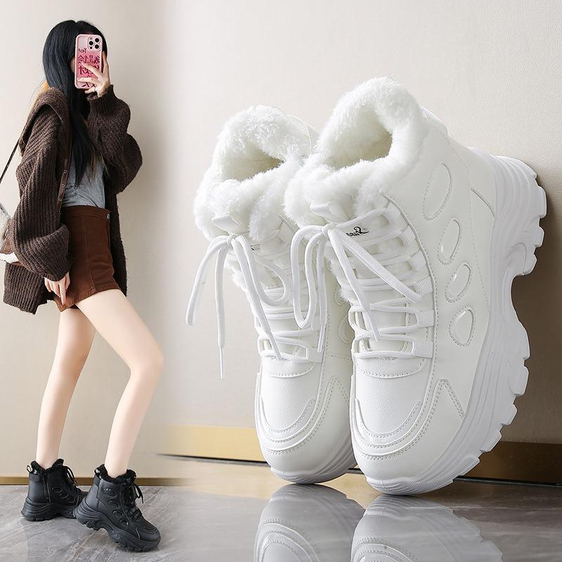New Women's Shoes Winter Plush Warm Snow Boots Thickened Plush High Top Cotton Shoes for Women Non Slip Platform Ankle Boots