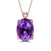 18K Gold Luxury Heart-Shaped Amethyst Pendant Necklace for Women