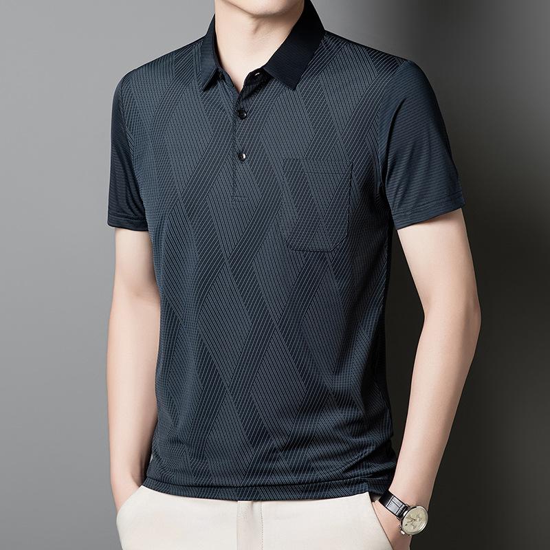 Machine Washable Real Pocket Cool And Breathable Short-Sleeved T-Shirt, Casual Simple Solid Color Polo Shirt Clothes