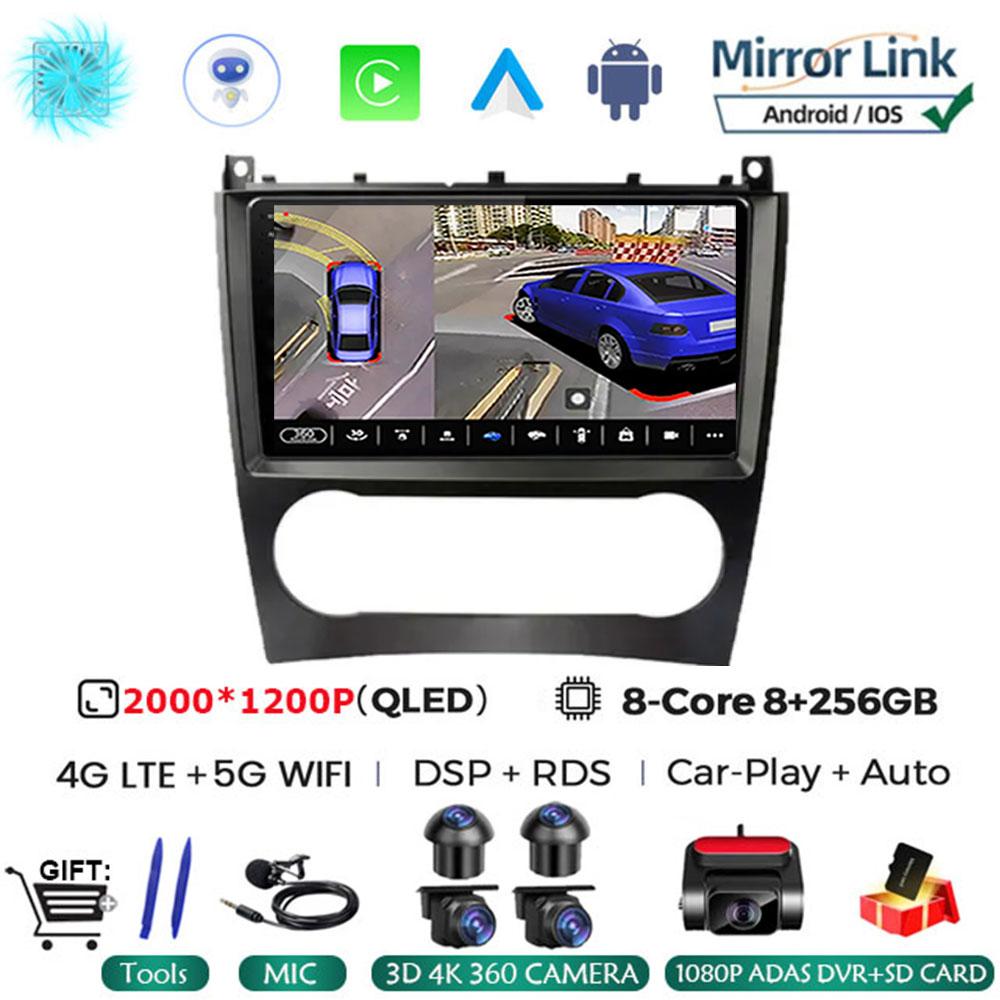 Android 14 For Mercedes Benz W203 W209 C180 C200 C220 C230 2005 - 2009 Car Radio Stereo Multimedia Navigation GPS Carplay AUTO