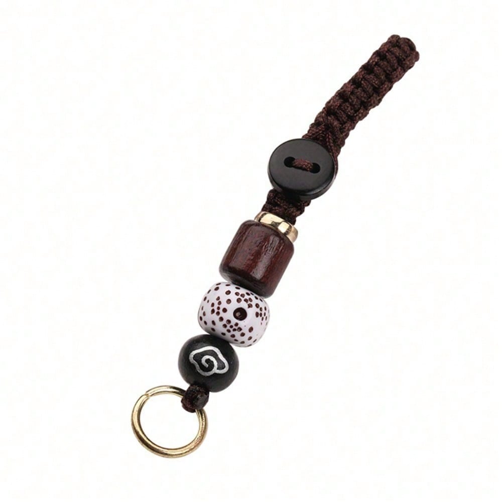Universal Auspicious Cloud Hand Woven Key Rope Pendant Decor Necklace Flat Knot Pull Ring
