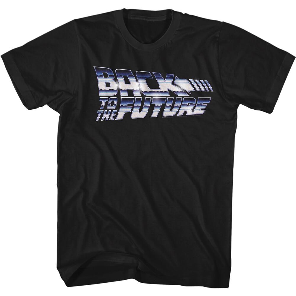 Back To the Future Movie Chrome Logo Christopher Llyod Men T Shirt XL